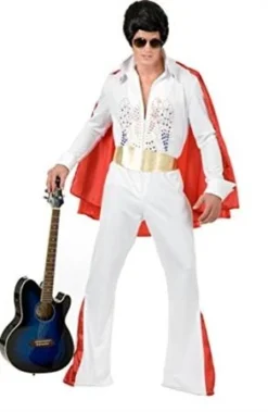 Charades Rhinestone Rockstar Jumpsuit W/ Cape Plus Decades