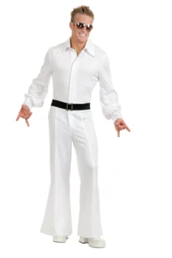 Charades Decades Studio 54 Jumpsuit In Black Or White