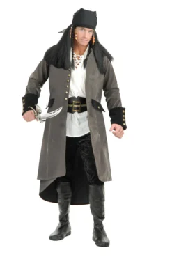 Charades Treasure Island Pirate Coat Grey