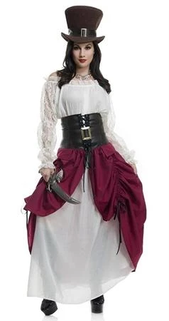 Charades Victorian Steampunk Sweetie Cream-Wine Steampunk & Victorian