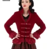 Hearts & Roses London Gloria Jacket In Red Velvet Pirate & Medieval/Renaissance