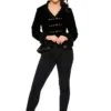 Hearts & Roses London Gloria Jacket In Black Velvet 2 Hearts & Roses London Gloria Jacket In Black Velvet