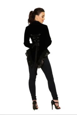 Hearts & Roses London Gloria Jacket In Black Velvet