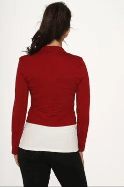 Hearts & Roses London Decades Red Military Plus Size Jacket