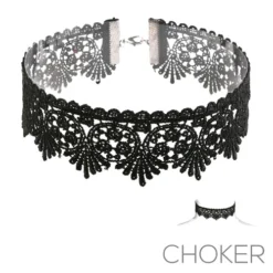 Western Fashion Black Lace Choker Necklaces & Earrings