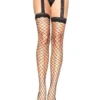 Leg Avenue Hosiery & Lingerie Thigh Hi Fence Net W-Lace Garter