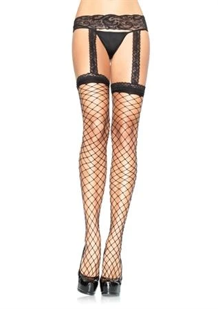 Leg Avenue Hosiery & Lingerie Thigh Hi Fence Net W-Lace Garter 3 Leg Avenue Hosiery & Lingerie Thigh Hi Fence Net W-Lace Garter