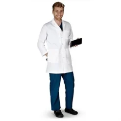 M&M Scrubs Lab Coat Men's IPad White