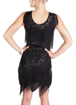 Western Fashion Decades Dress Flapper Sequin Fringe