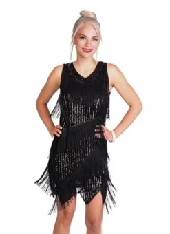 Western Fashion Decades Dress Flapper Sequin Fringe
