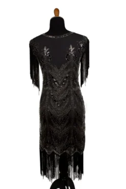 Western Fashion Decades Black/Silver Beaded Flapper Dress 5 Western Fashion Decades Black/Silver Beaded Flapper Dress