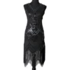 Western Fashion Flapper Art Deco Black AB Sequins