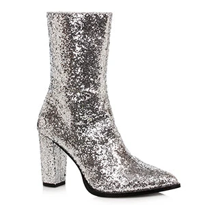 Ellie Shoes 3" Women's Silver Glitter Gogo Calf Boot Women's Shoes 3 Ellie Shoes 3" Women's Silver Glitter Gogo Calf Boot Women's Shoes