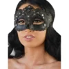 Kayso International Inc. Masquerade Masks Vintage Black Laced Plastic Mask