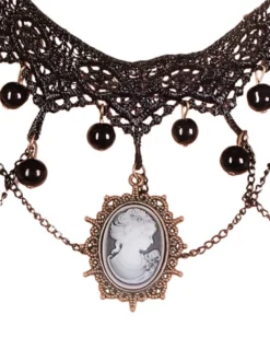 Western Fashion Choker Cameo W/Swags