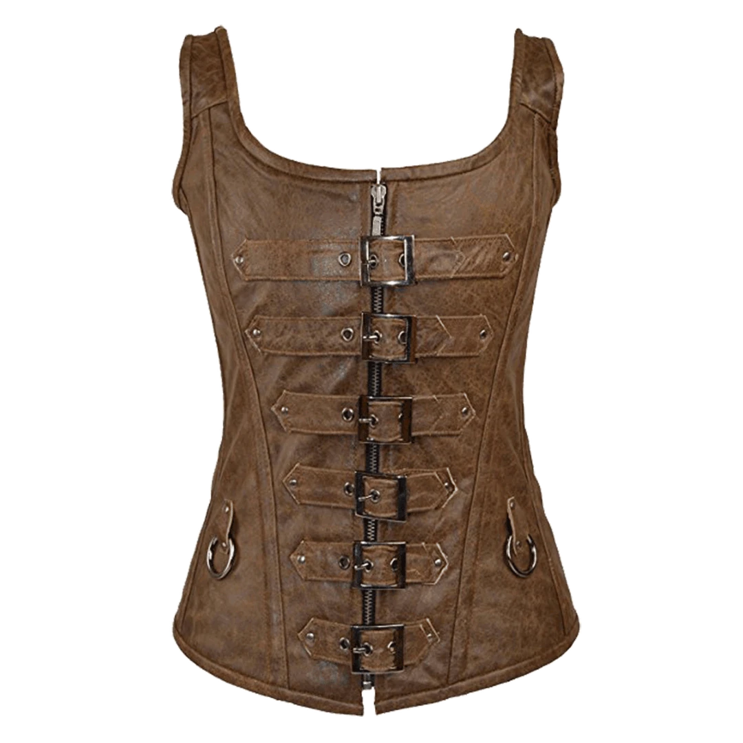 Vance Leather Corsets & Corset Dresses Corset Leather 6 Buckle Zipfront Tank 5 Vance Leather Corsets & Corset Dresses Corset Leather 6 Buckle Zipfront Tank