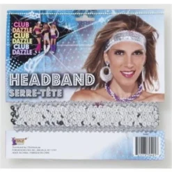 Forum Novelty Sequin Headband In Silver Or Black