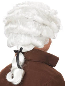 California Costumes Colonial Man White Wig Grey & White