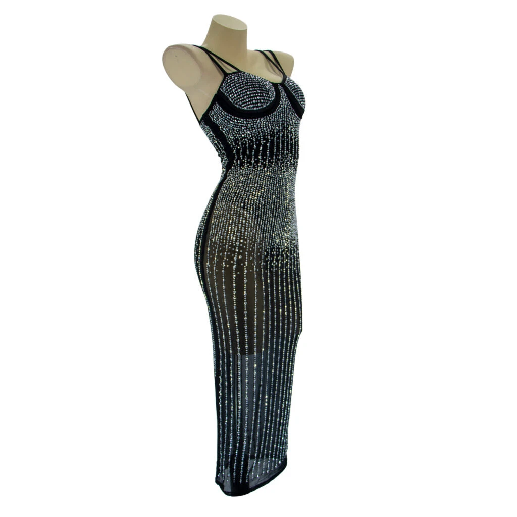 Western Fashion Decades Rhinestone Mesh Dress 3 Western Fashion Decades Rhinestone Mesh Dress
