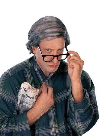 Fun World Old Man "Comb Over" Wig Grey & White 3 Fun World Old Man "Comb Over" Wig Grey & White
