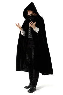 Pentagramme Gothique Capes Cape Hooded Velvet Black