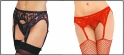 Leg Avenue Hosiery & Lingerie Lace Garter Belt W- Thong