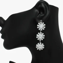 Good Feelings Silver/Clear, Baguette Cubic Zirconia Dangle Earring