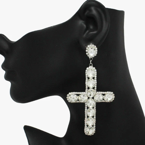 Good Feelings Cross Rhinestone Drop Earring In 2 Colors 4 Good Feelings Cross Rhinestone Drop Earring In 2 Colors