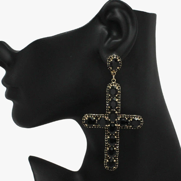 Good Feelings Cross Rhinestone Drop Earring In 2 Colors 3 Good Feelings Cross Rhinestone Drop Earring In 2 Colors