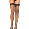 Leg Avenue Thigh Hi Fishnets W-Stayup Lace BLK Hosiery & Lingerie 2 Leg Avenue Thigh Hi Fishnets W-Stayup Lace BLK Hosiery & Lingerie