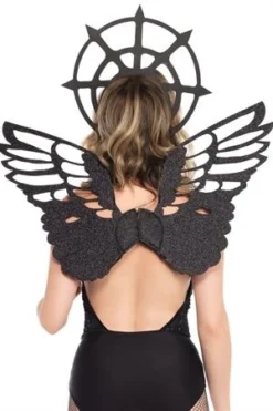 Leg Avenue Wings Angel Black Wing And Halo Kit