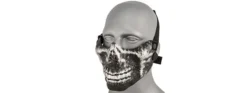 UK Arms SKULL HALF-FACE MASK (SILVER & BLACK) Masquerade Masks