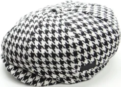 Dorfman Pacific Newsboy Black And White Houndstooth