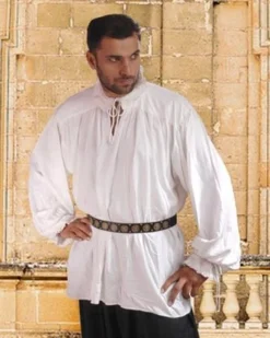 Pirate Dressing Renaissance Shirt Ruffle Neck White