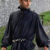 Pirate Dressing Renaissance Shirt Ruffle Neck Black Pirate & Medieval/Renaissance
