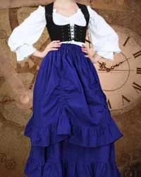 Pirate Dressing Renaissance Skirt Blue Steampunk & Victorian