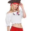 Pirate Dressing Cropped Cotton Blouse White