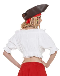 Pirate Dressing Cropped Cotton Blouse White
