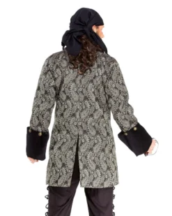 Pirate Dressing Pirate Coat Black With Gold Paisley Pirate & Medieval/Renaissance