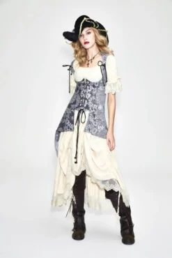 Western Fashion Women's Grey Brocade Pirate Coat Pirate & Medieval/Renaissance