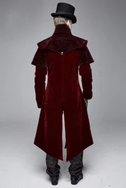 Western Fashion Gothic Men's Coat In Red