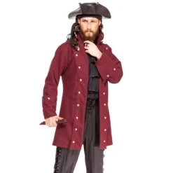 Pirate Dressing Buccaneer Coat Red