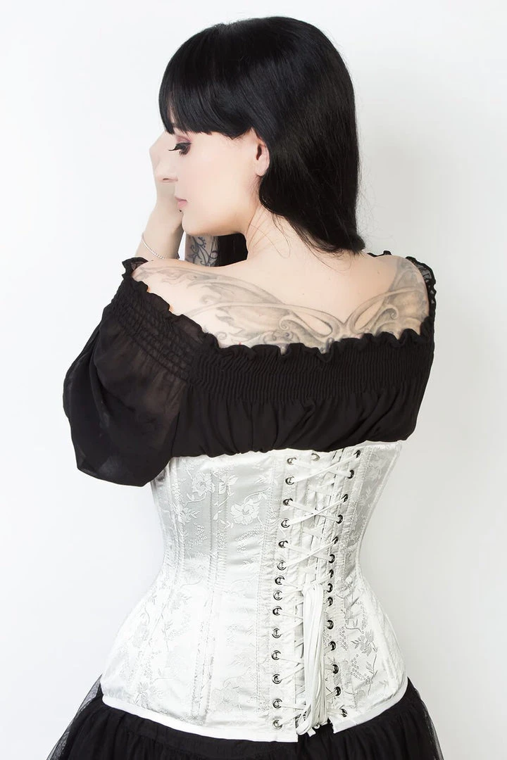 The Corset Company Underbust Corset White Brocade 4 The Corset Company Underbust Corset White Brocade