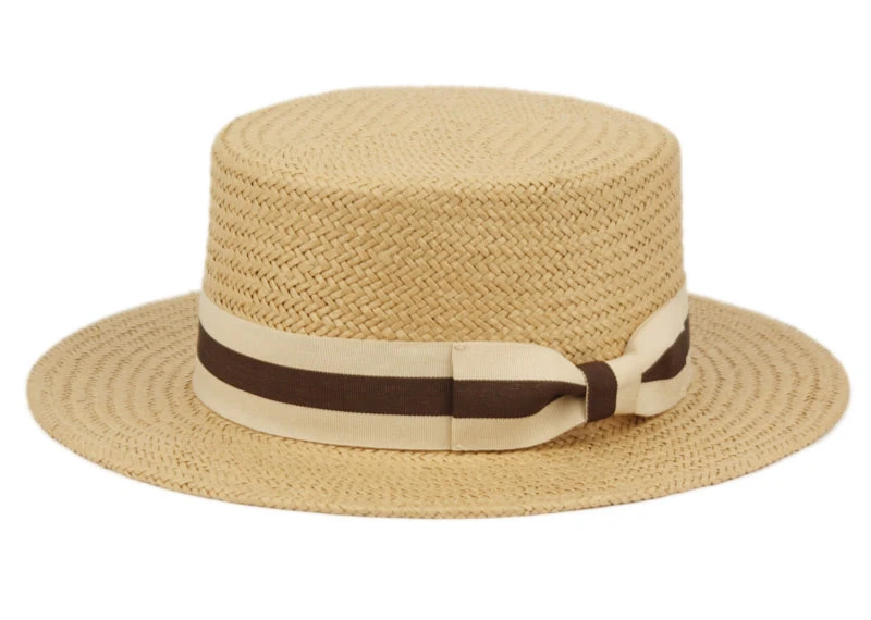 Epoch Fashion Accessory Straw Hats Straw Boater Hat With Stripe Hat Band 3 Epoch Fashion Accessory Straw Hats Straw Boater Hat With Stripe Hat Band
