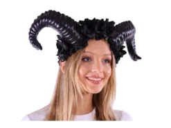 KBW Global Corp Headband With Roses And Horns In Black Or Red Horns & Antlers