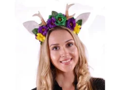 KBW Global Corp Horns & Antlers Headband Antler W-Flowers & Leaves