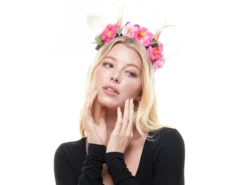 KBW Global Corp Horns & Antlers Headband Antler W-Flowers & Leaves