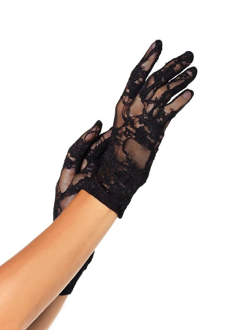 Leg Avenue Gloves Lace Wrist-Length In Black Or White 3 Leg Avenue Gloves Lace Wrist-Length In Black Or White