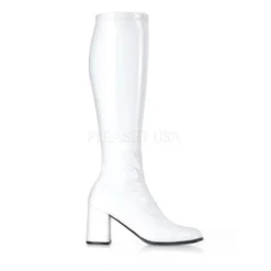 Ellie Shoes Women's Shoes Gogo White Patent Boots