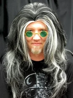 Alicia International Fabio Wig Black With White Streaks